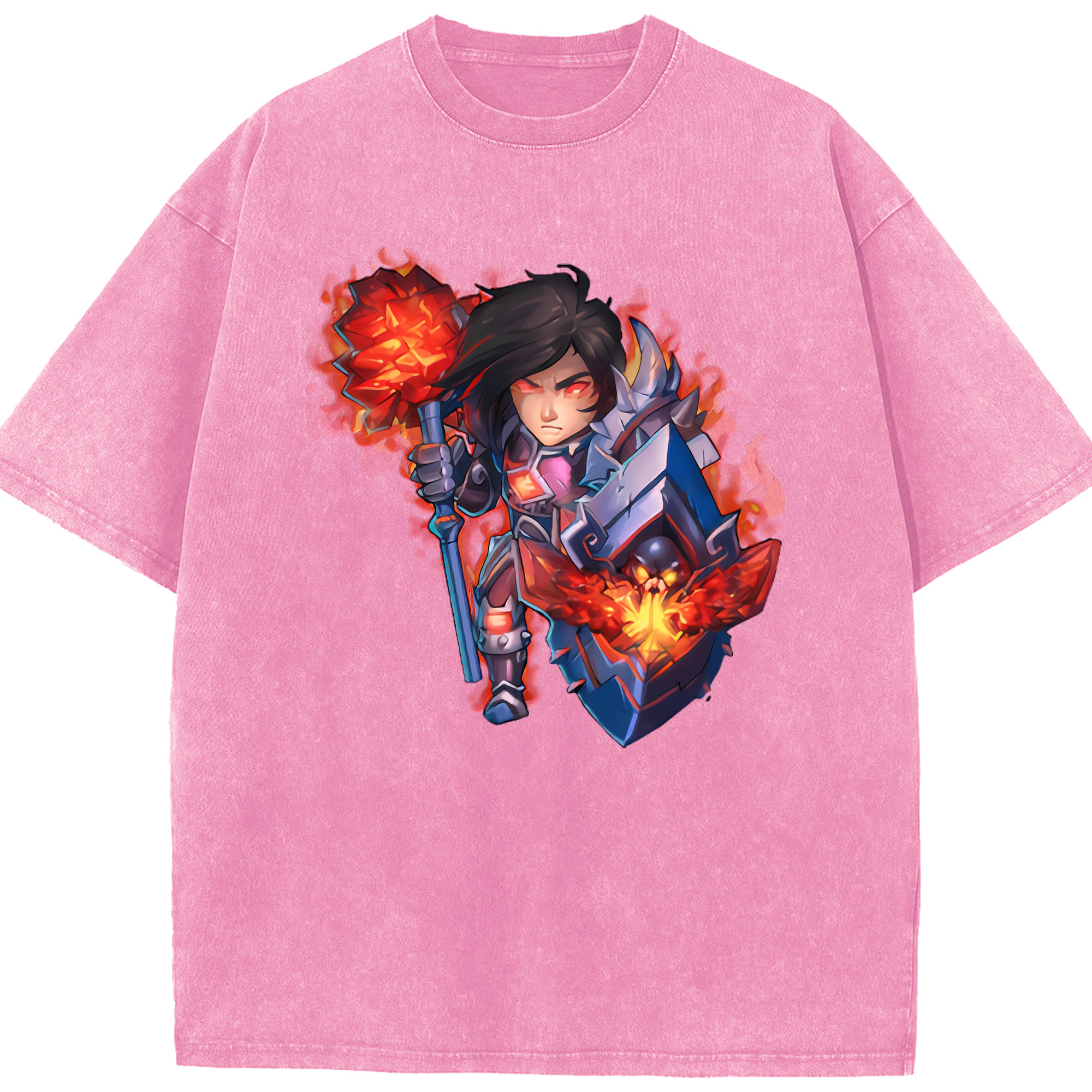 リーグ・オブ・レジェンド League of Legends LOL 綿100% ヴィンテージ風 半袖Tシャツ（フロントプリント）